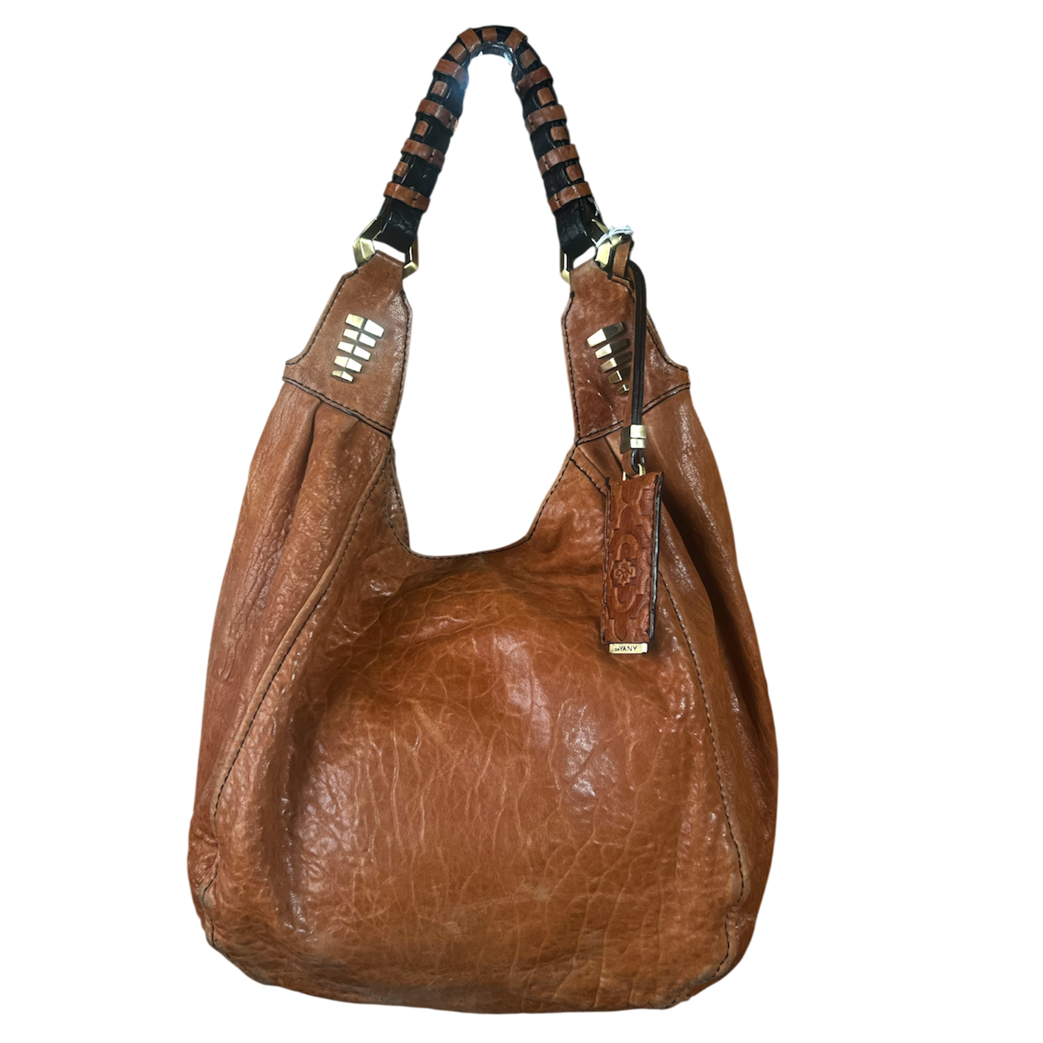 orYANY Brown Textured Leather Purse