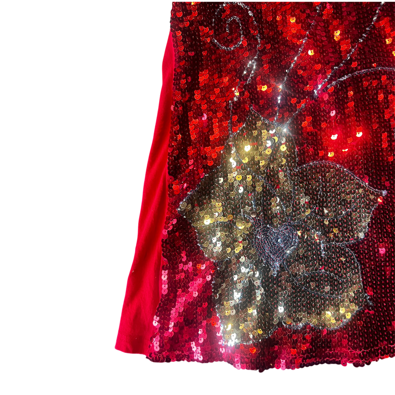 Red Sequin Floral Mini Dress (S)