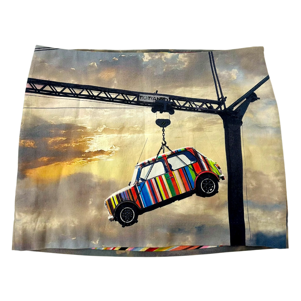 Early 2000s Statement Print Mini Skirt (M)