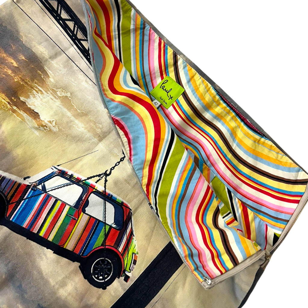 Early 2000s Statement Print Mini Skirt (M)