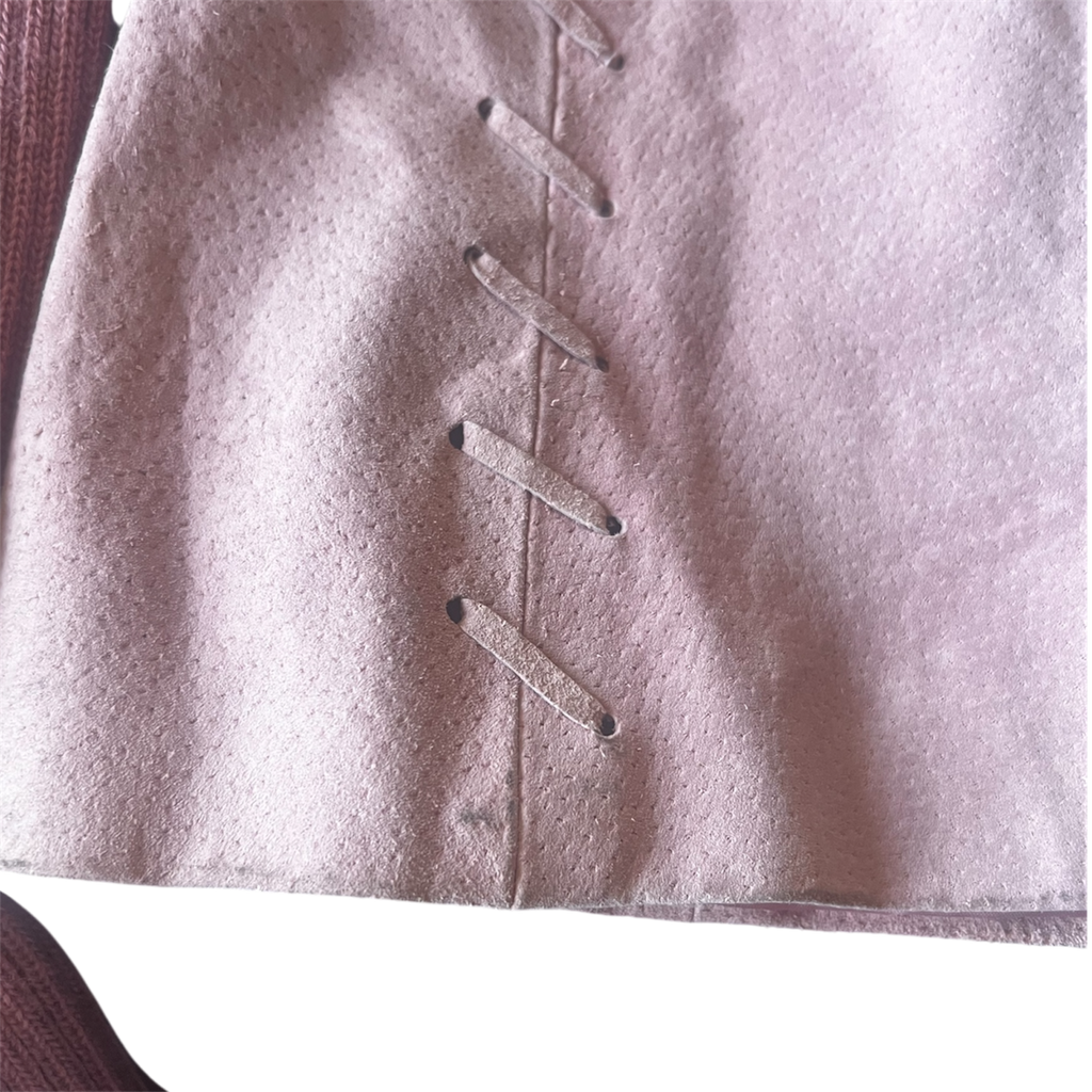 Pink Suede Faux Fur Jacket (L)