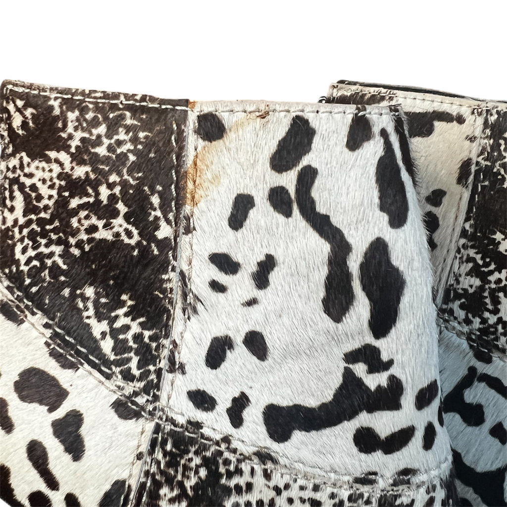 Fur-On Leather Spotted Platforms (9.5)