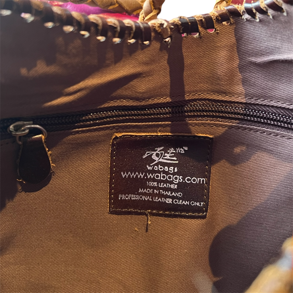 Handmade Patchwork Leather Flower Purse