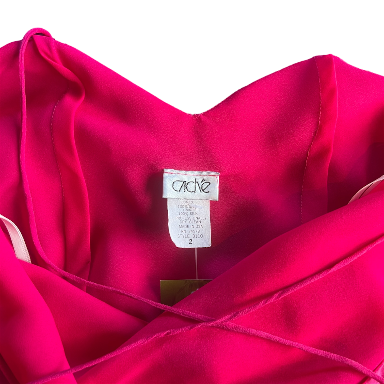 Caché Pink Silk Fringe Slip (S)