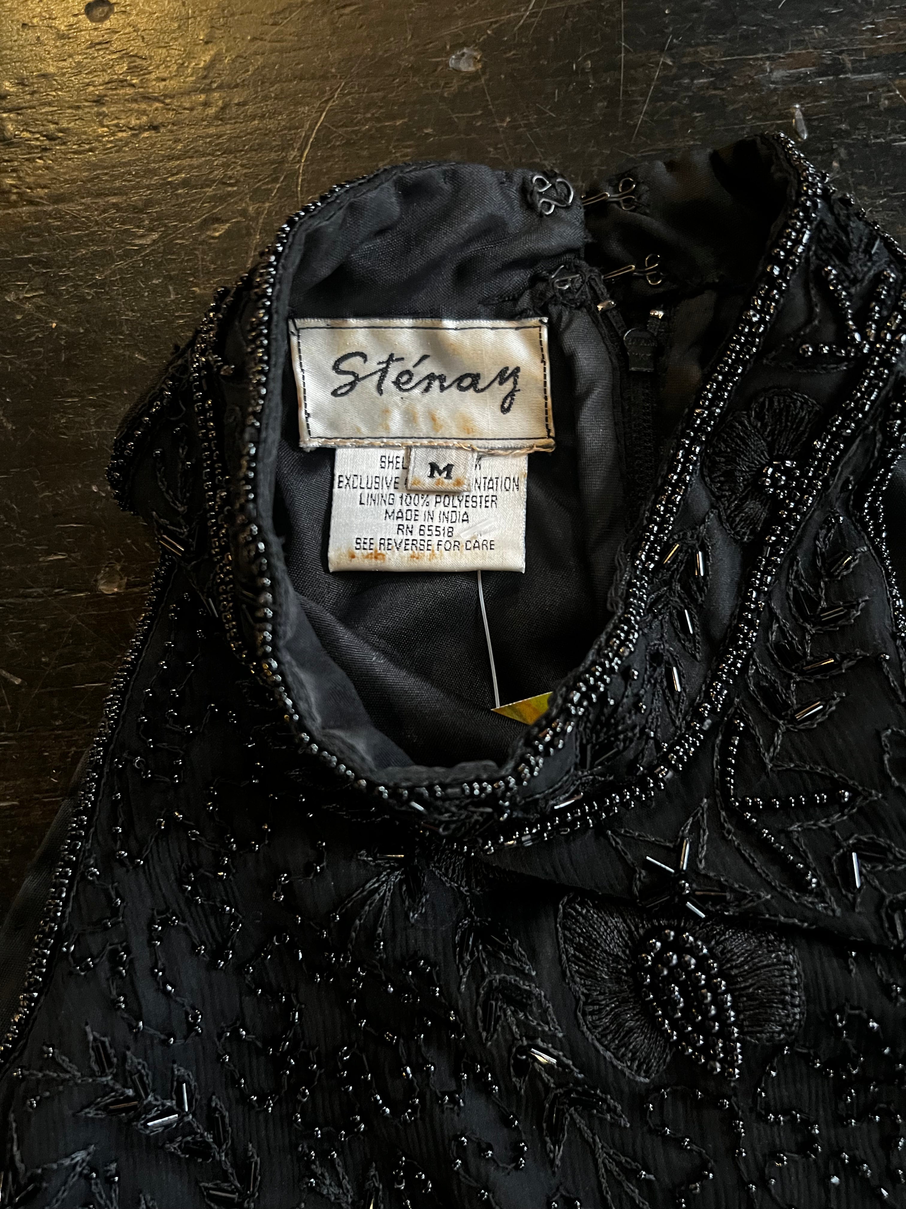 Black Bedazzled Sleeveless Mock Neck (M)