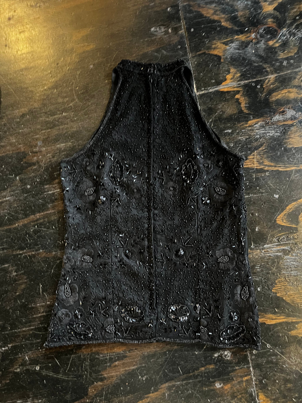 Black Bedazzled Sleeveless Mock Neck (M)