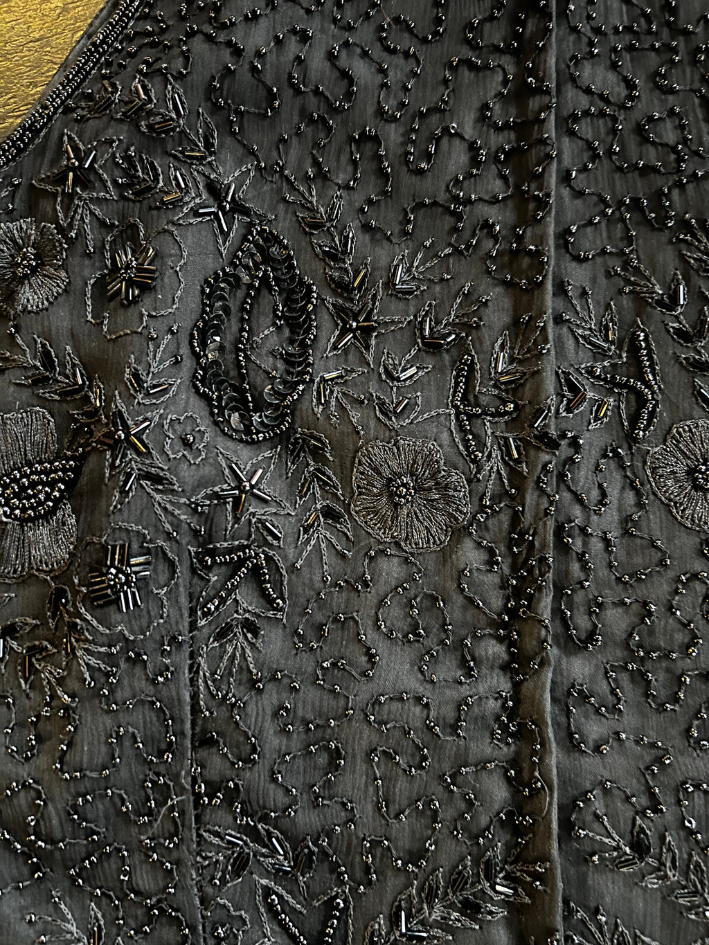 Black Bedazzled Sleeveless Mock Neck (M)