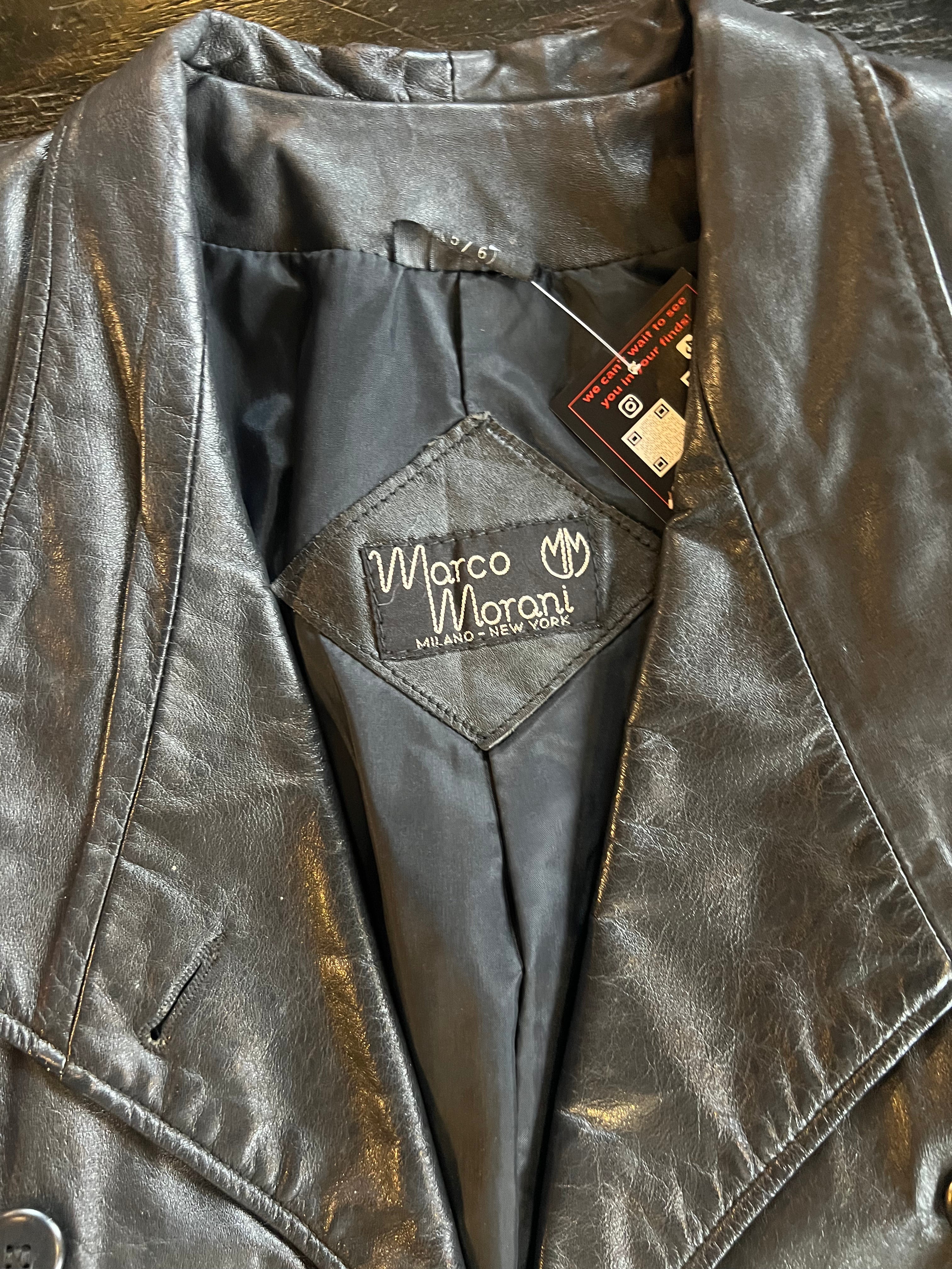 Black Leather Puffy Sleeves Jacket (S)