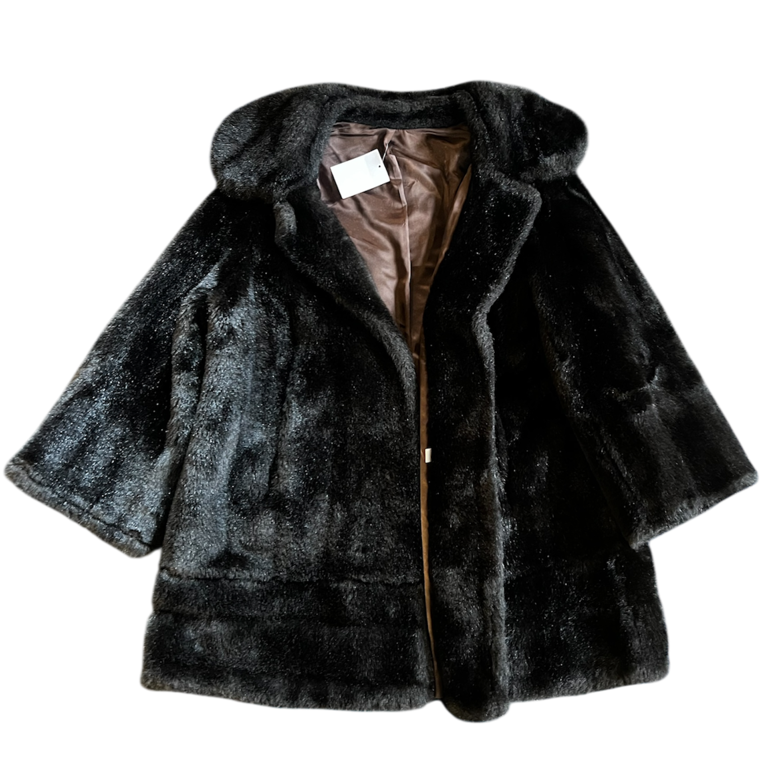 Brown Faux Fur Overcoat (M/L)