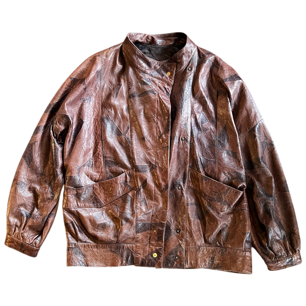 Two-Tone Brown Leather Jacket (L)