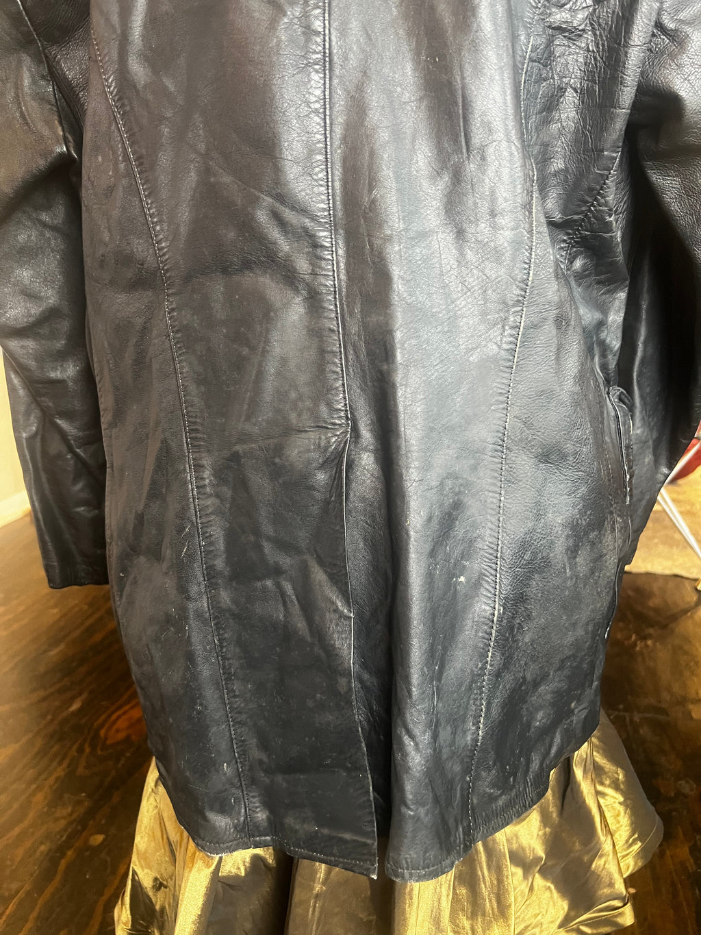 Black Cream Faux Crocodile Jacket (XL)