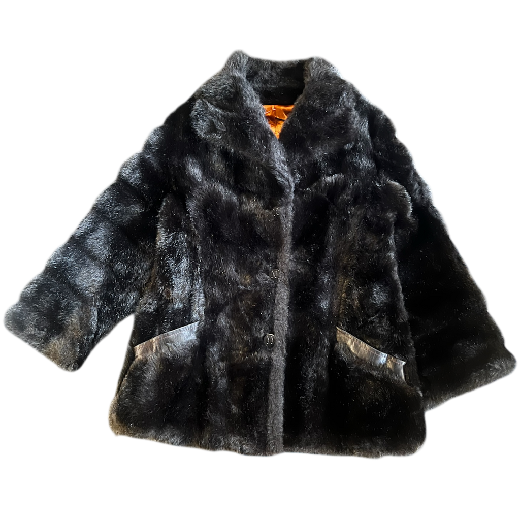 Dark Brown Faux Fur Coat (M/L)
