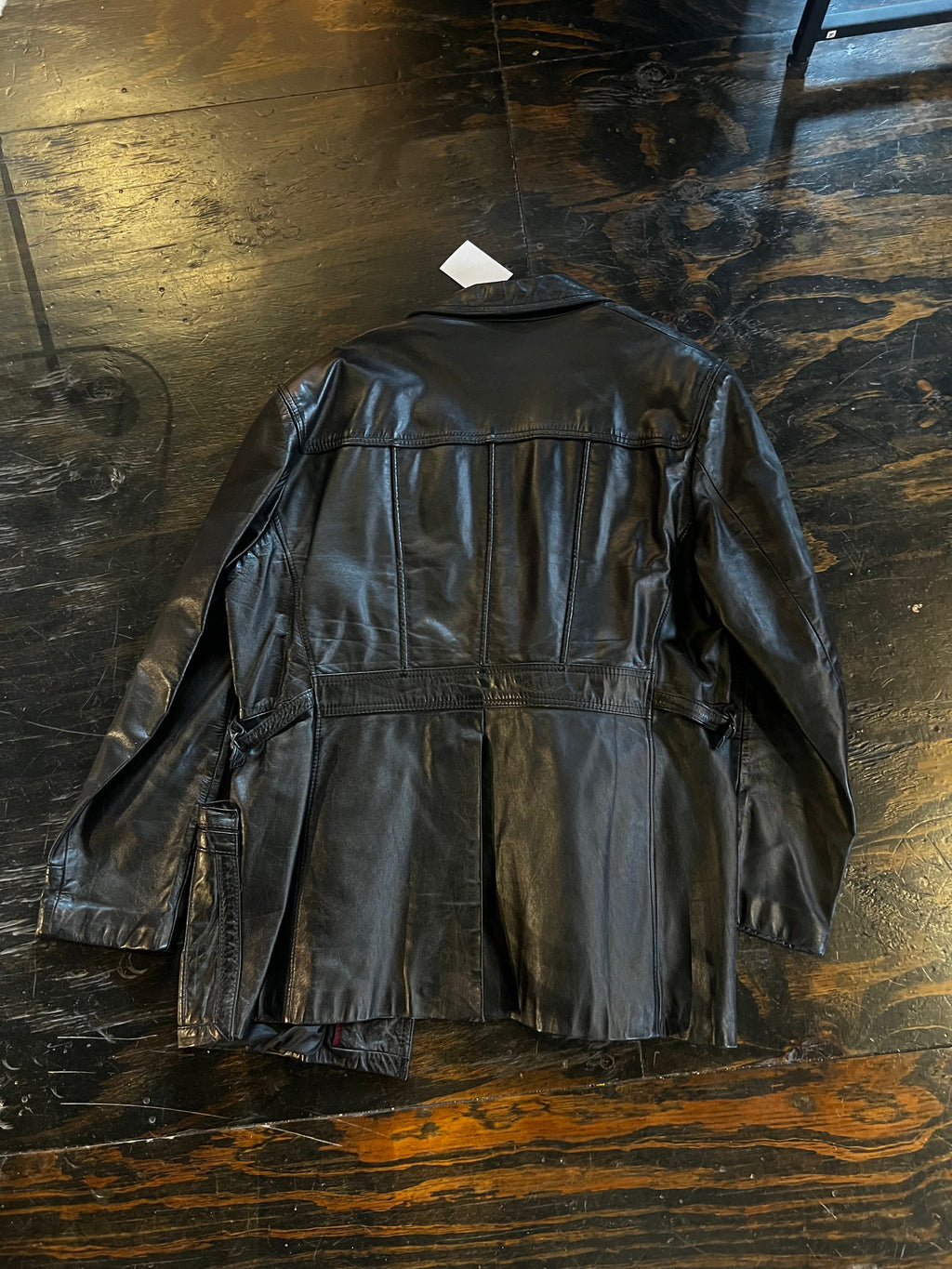 Black Leather Oversized Jacket (XL)