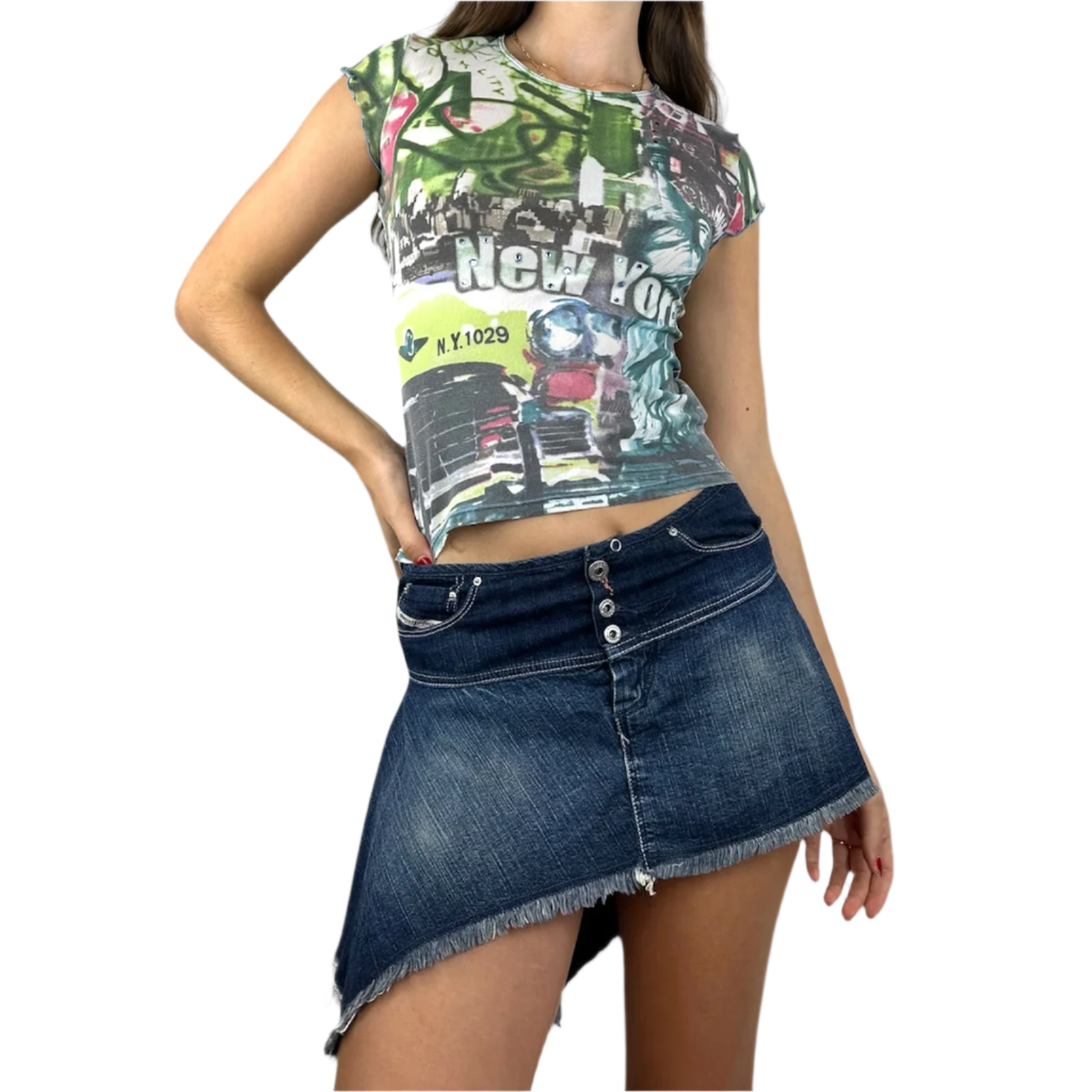 Diesel Dark Denim Asymmetrical Skirt (XS)