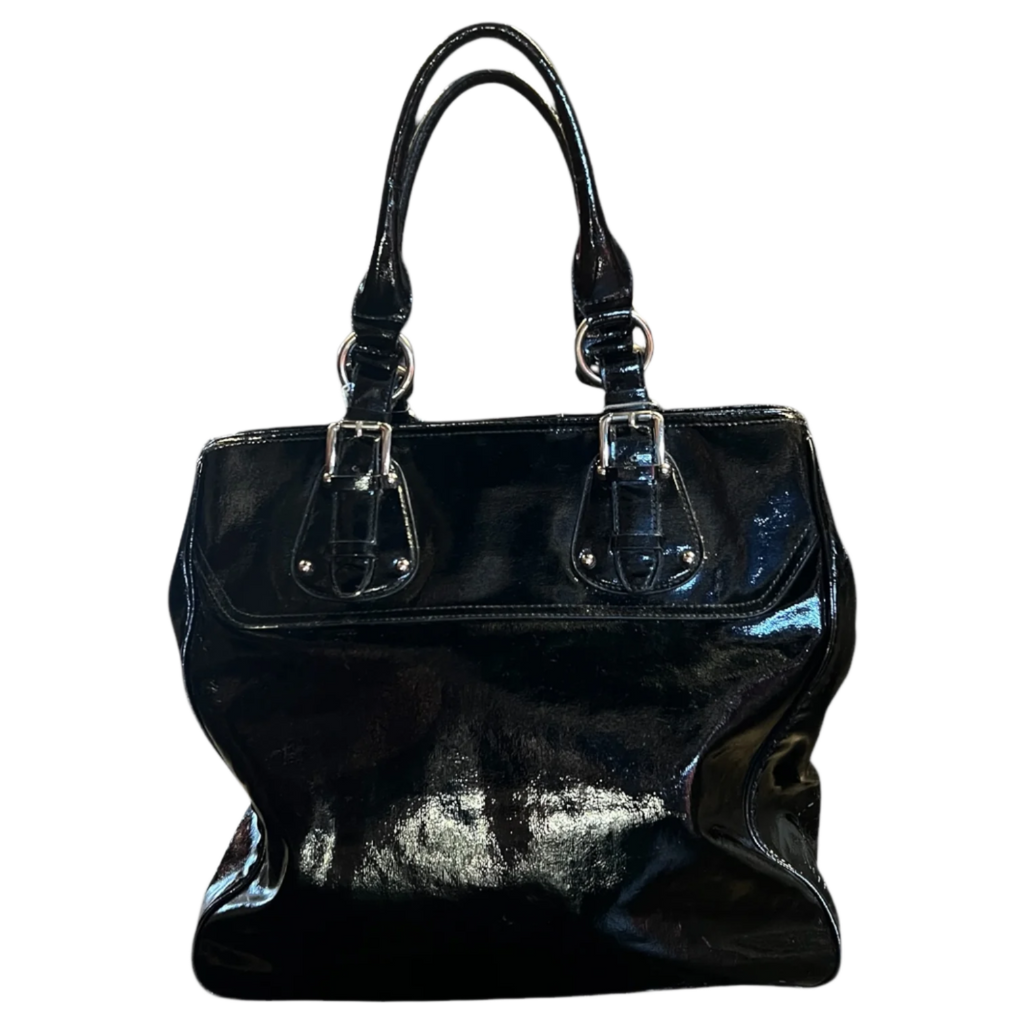 DKNY Black Leather Silver Bag