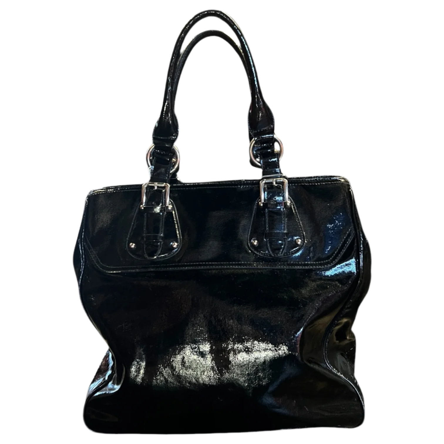 DKNY Black Leather Silver Bag