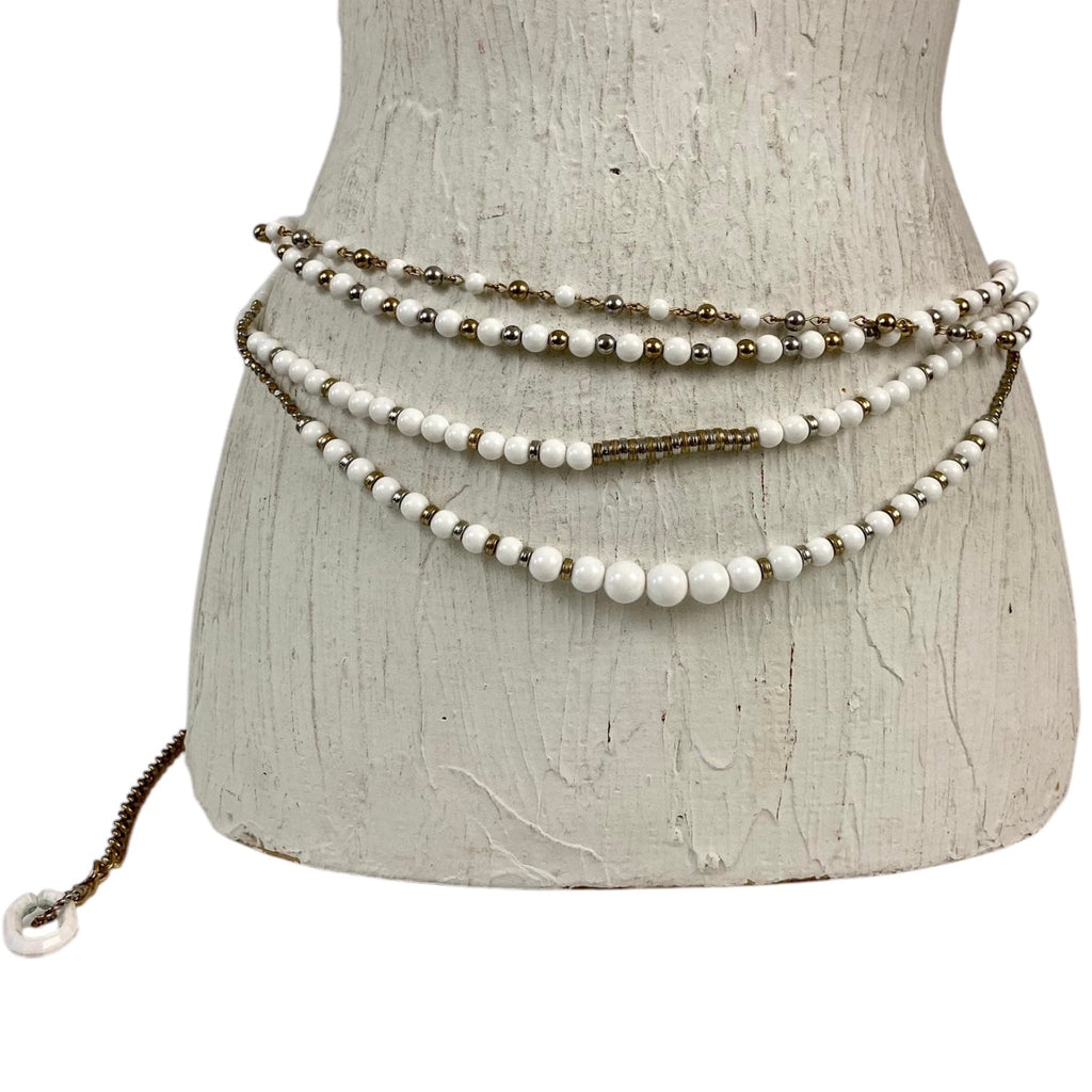 White and Gold Layered Belt