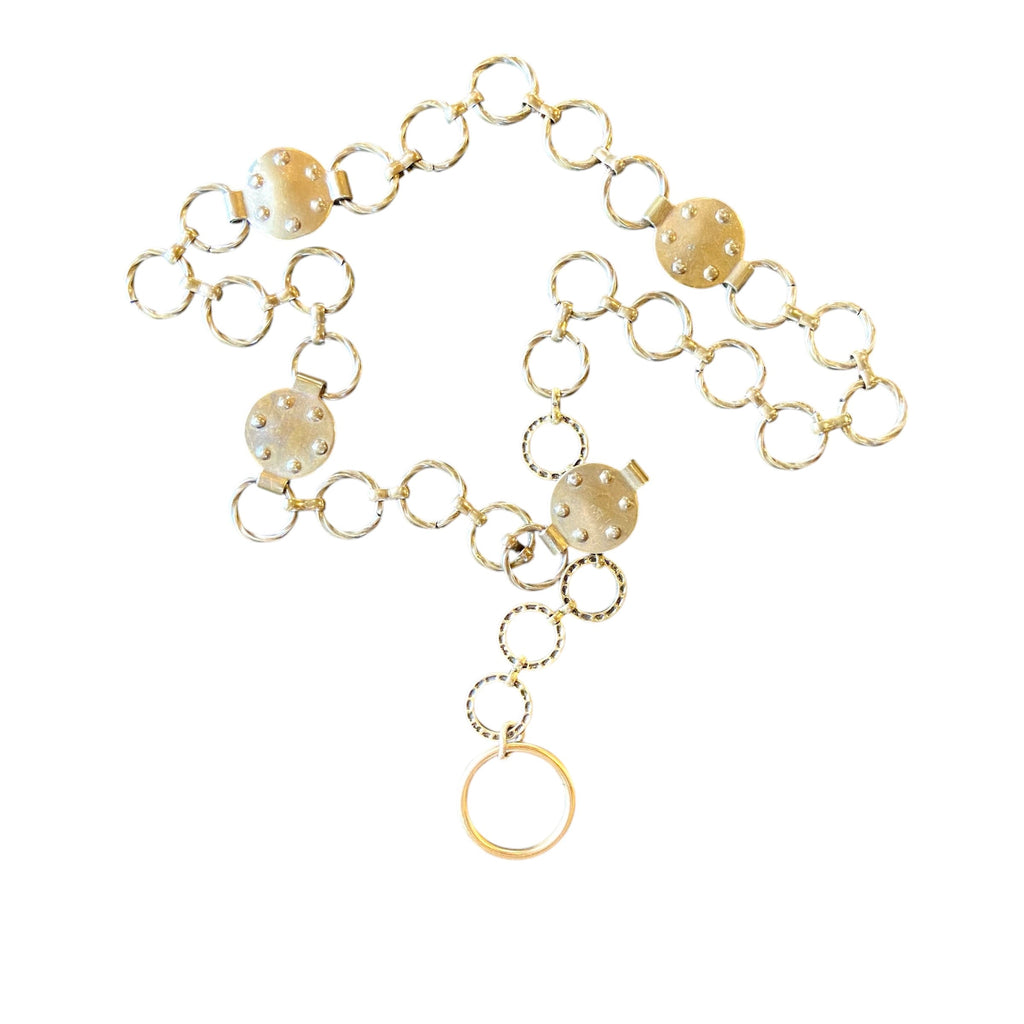 Bronze tone Circles Metal Chain Belt