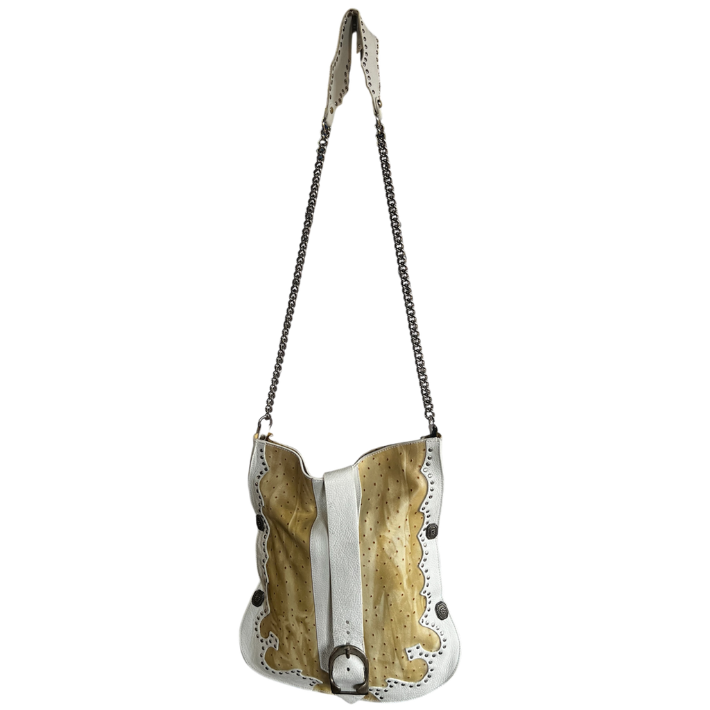 Luciano Padua Ostrich Studded Purse