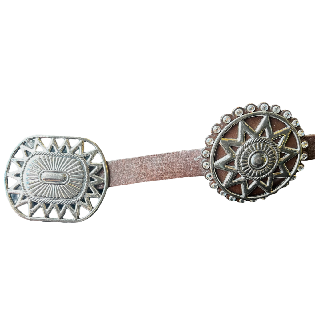 Silver Western Star Leather Belt