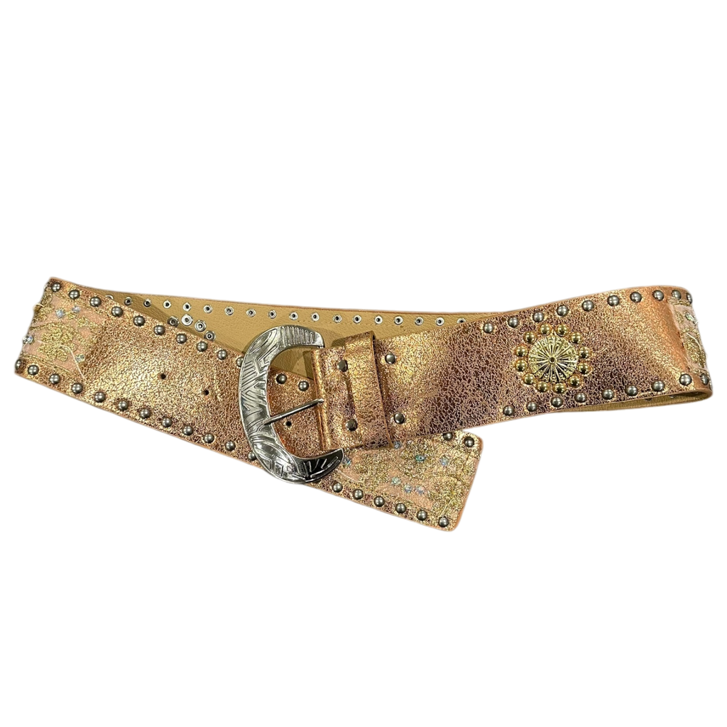 Deadstock Metallic Studded Boho Belt