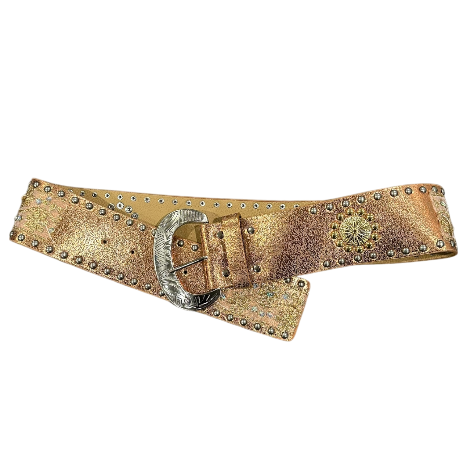 Deadstock Metallic Studded Boho Belt