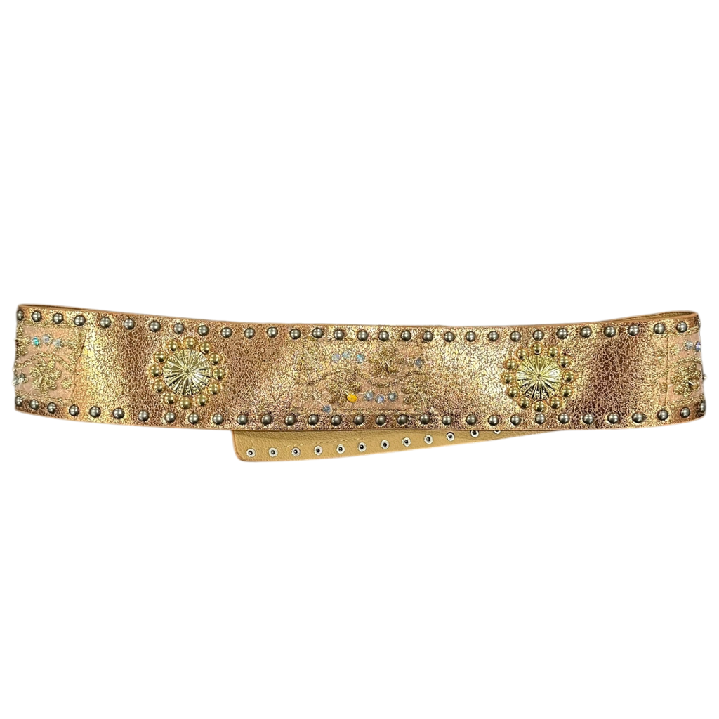 Deadstock Metallic Studded Boho Belt
