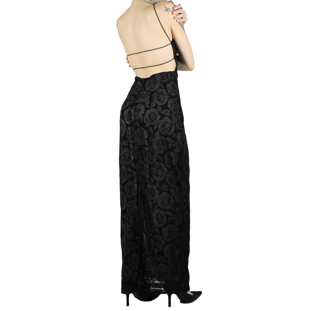 90s Black/Silver Gown (S)