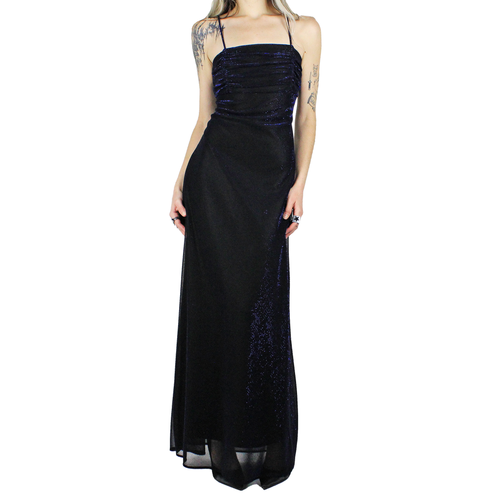 90s Shimmery Blue Gown (S)