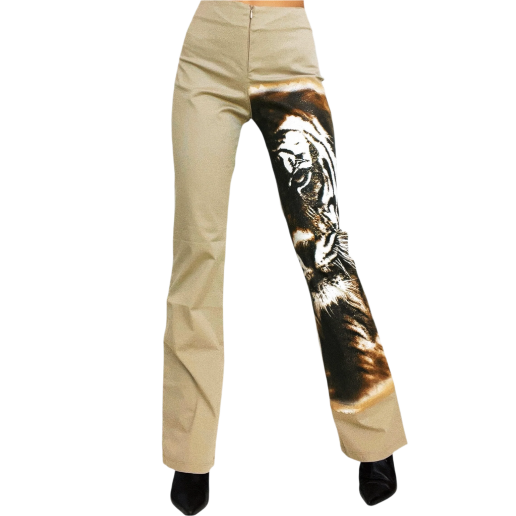 90s Khaki Tiger Pants (S)