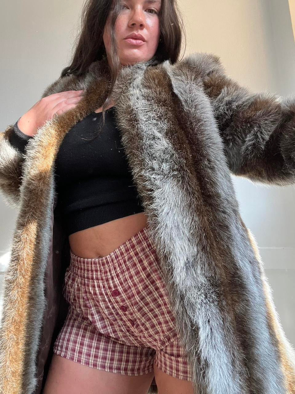 90s Faux Fur Jordache Coat (M)