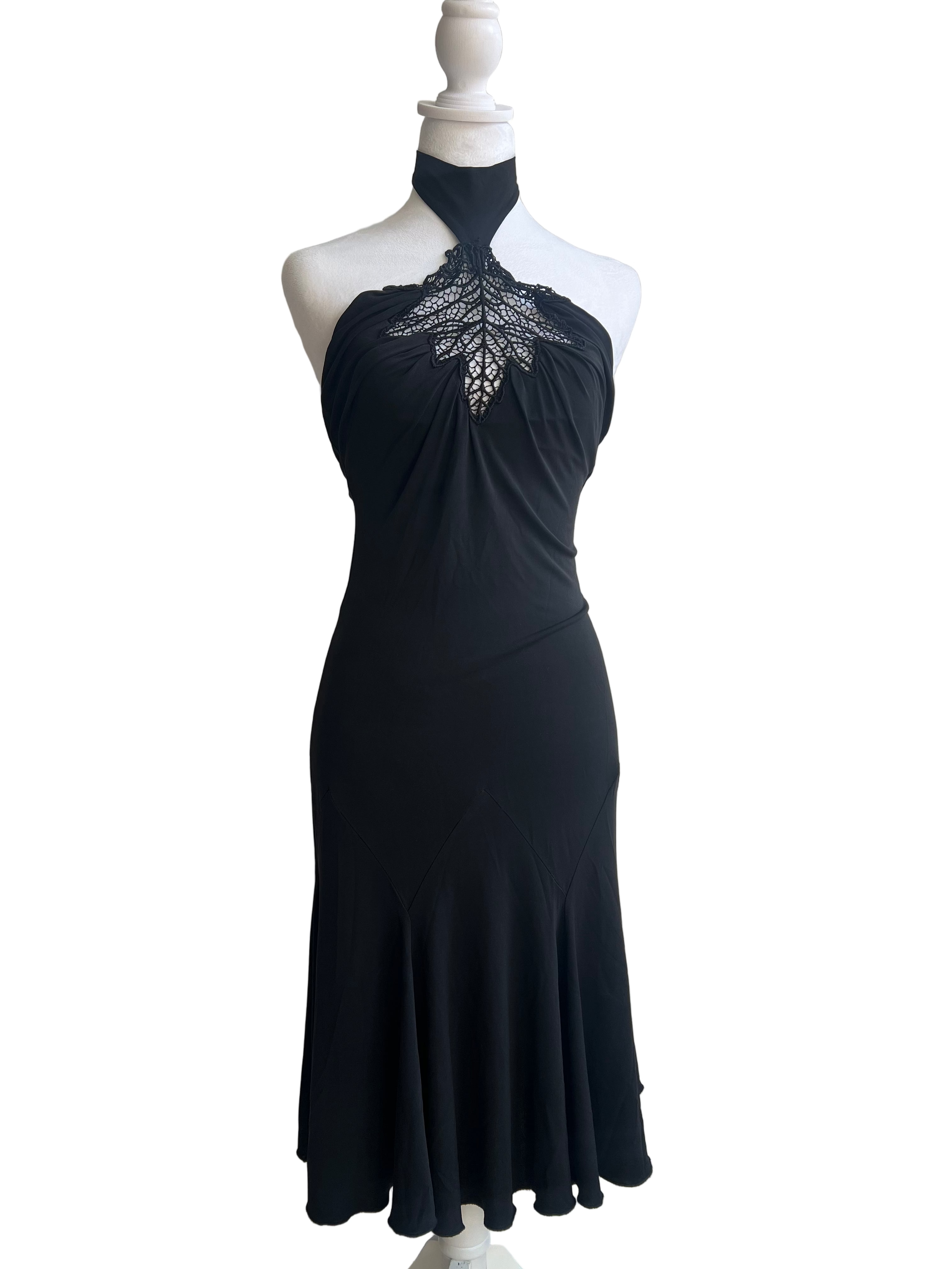 Vintage Italian Designer Halter Neck Dress (S/M)