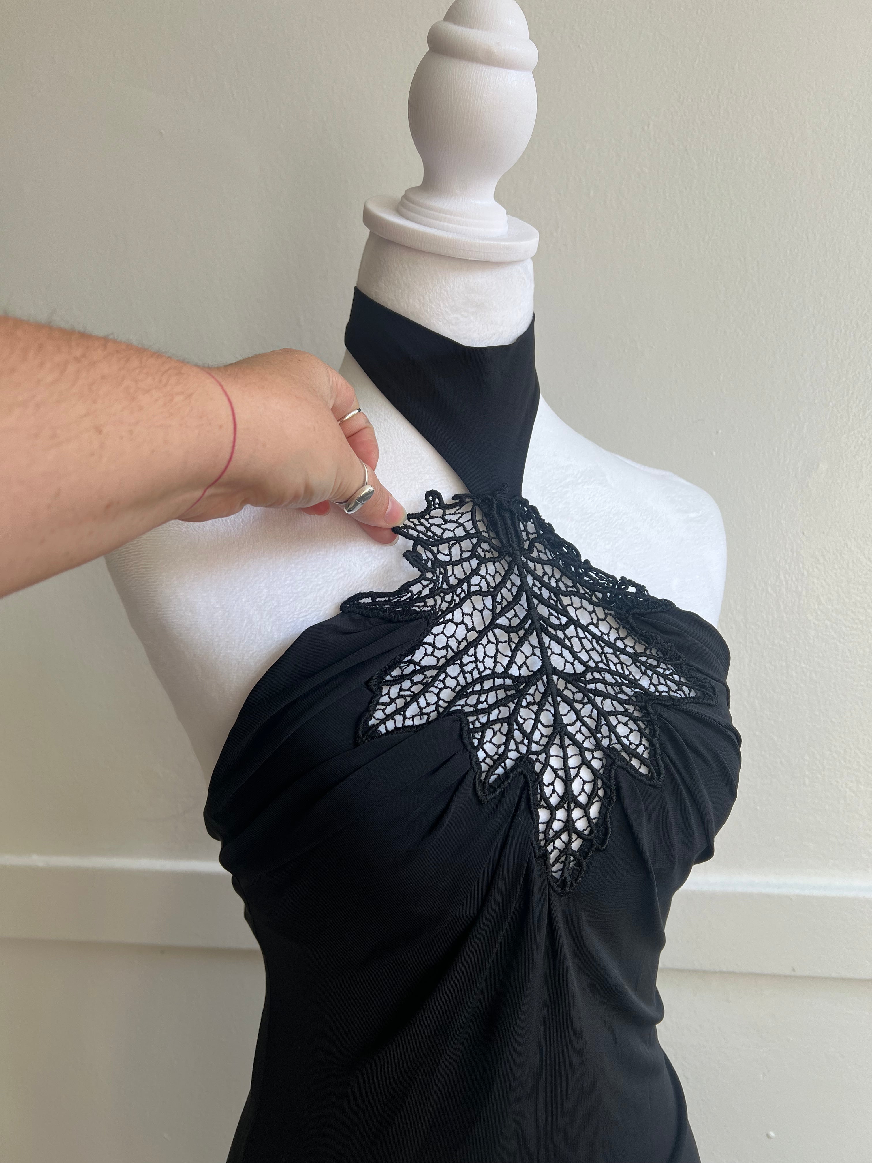 Vintage Italian Designer Halter Neck Dress (S/M)