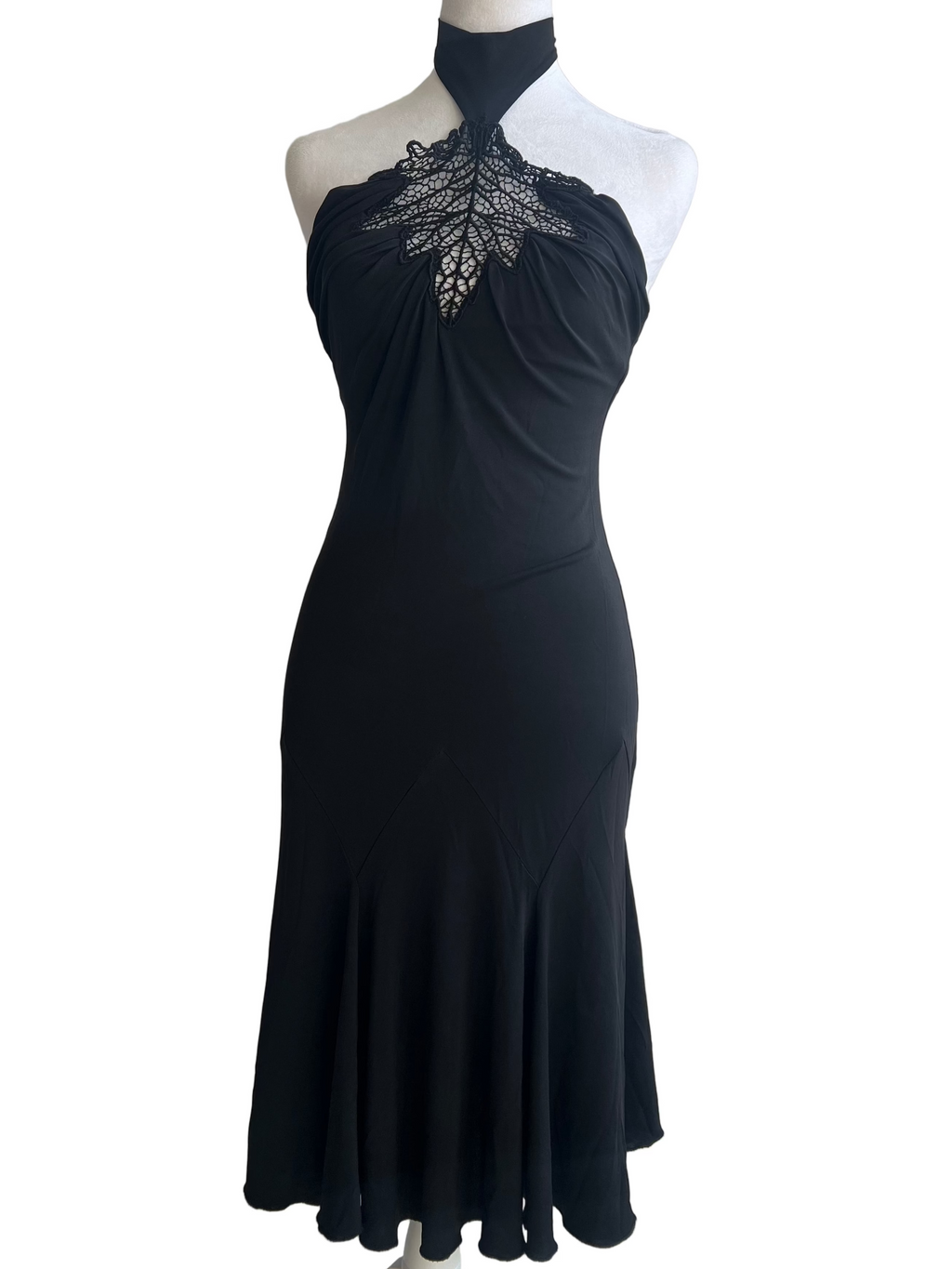 Vintage Italian Designer Halter Neck Dress (S/M)