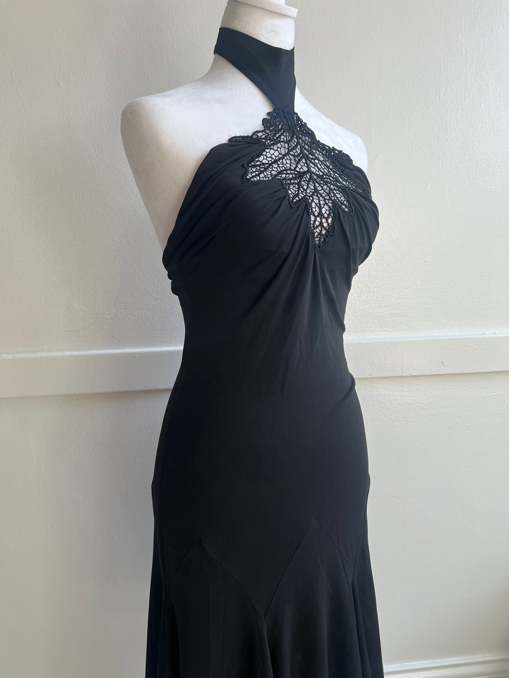 Vintage Italian Designer Halter Neck Dress (S/M)