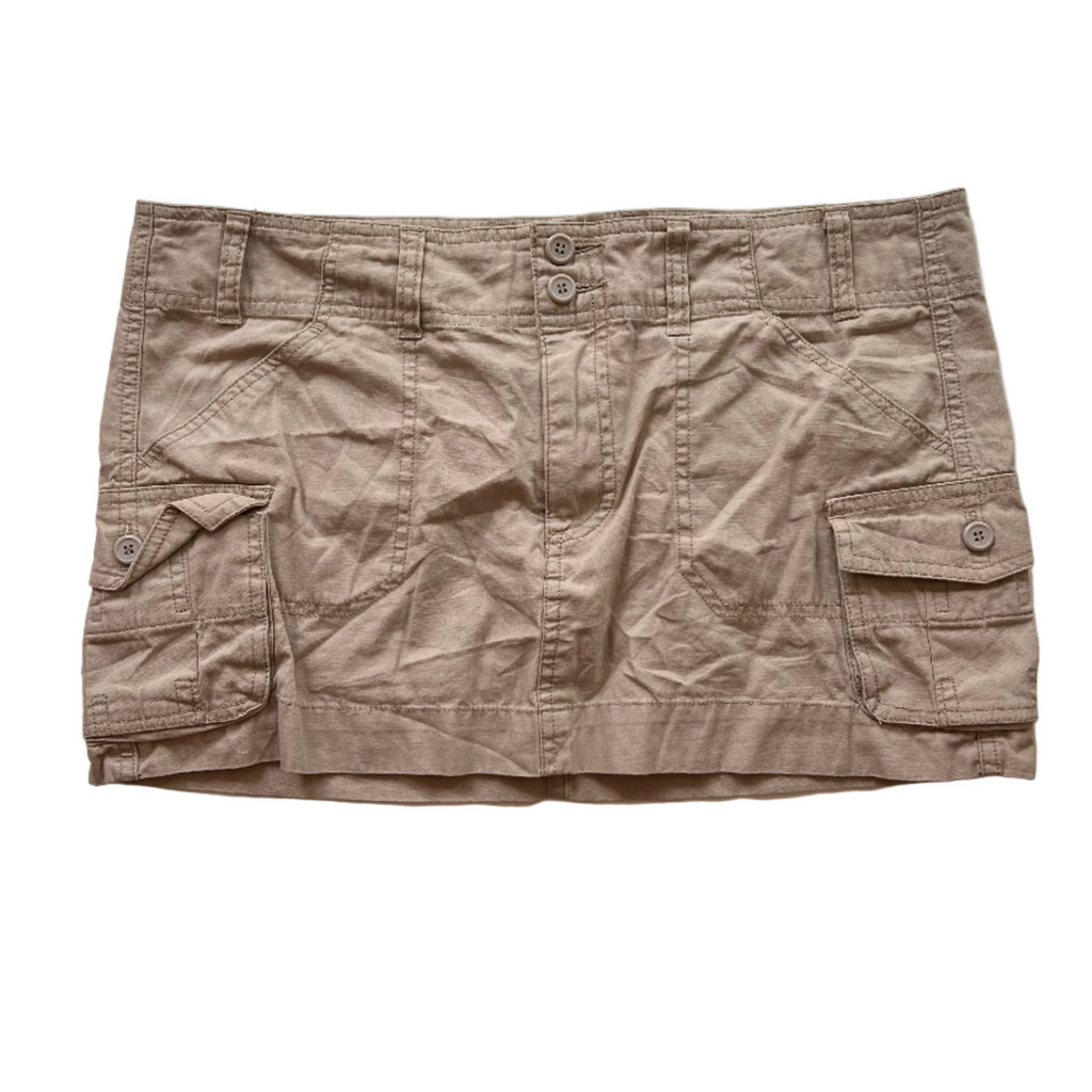 Y2K Khaki Cargo Mini Skirt (S/M)