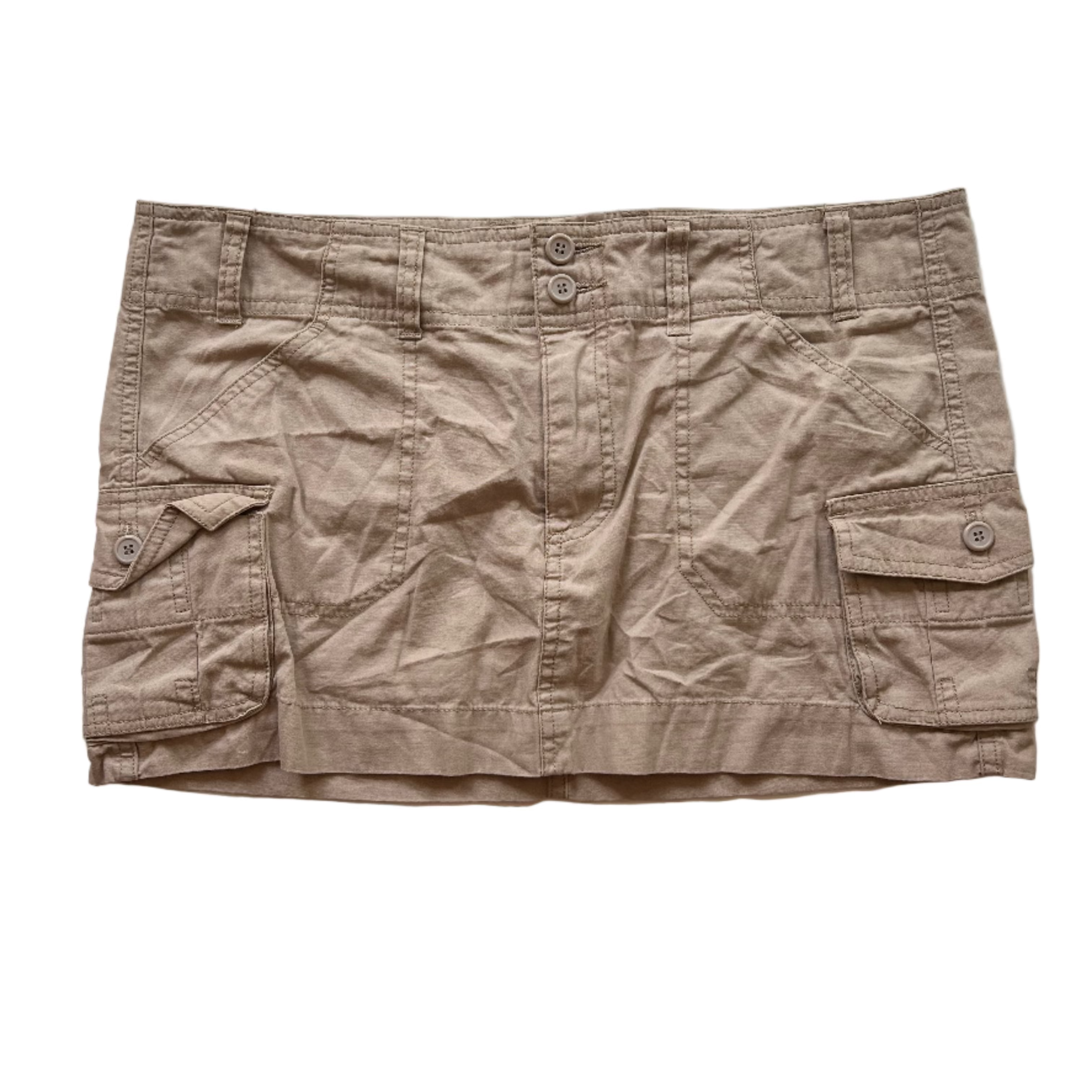 Y2K Khaki Cargo Mini Skirt (S/M)