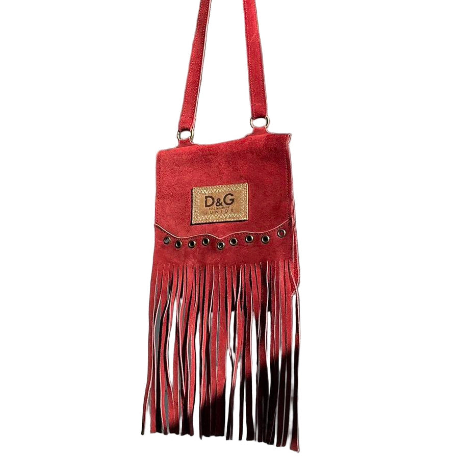 Vintage Dolce & Gabbana Jr Fringe Suede Shoulder Bag