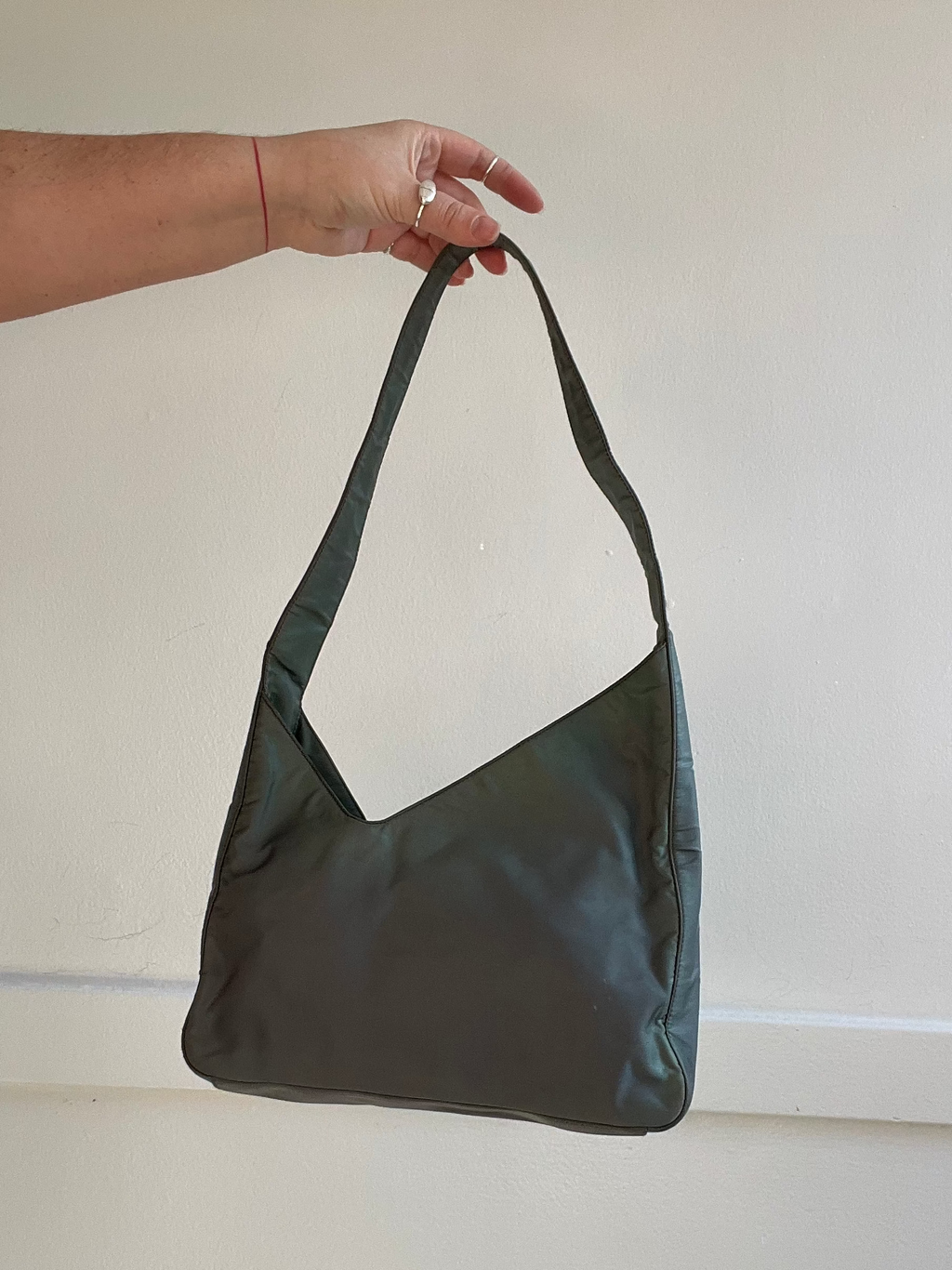 Vintage 1990s Nylon Asymmetrical Prada Shoulder Bag