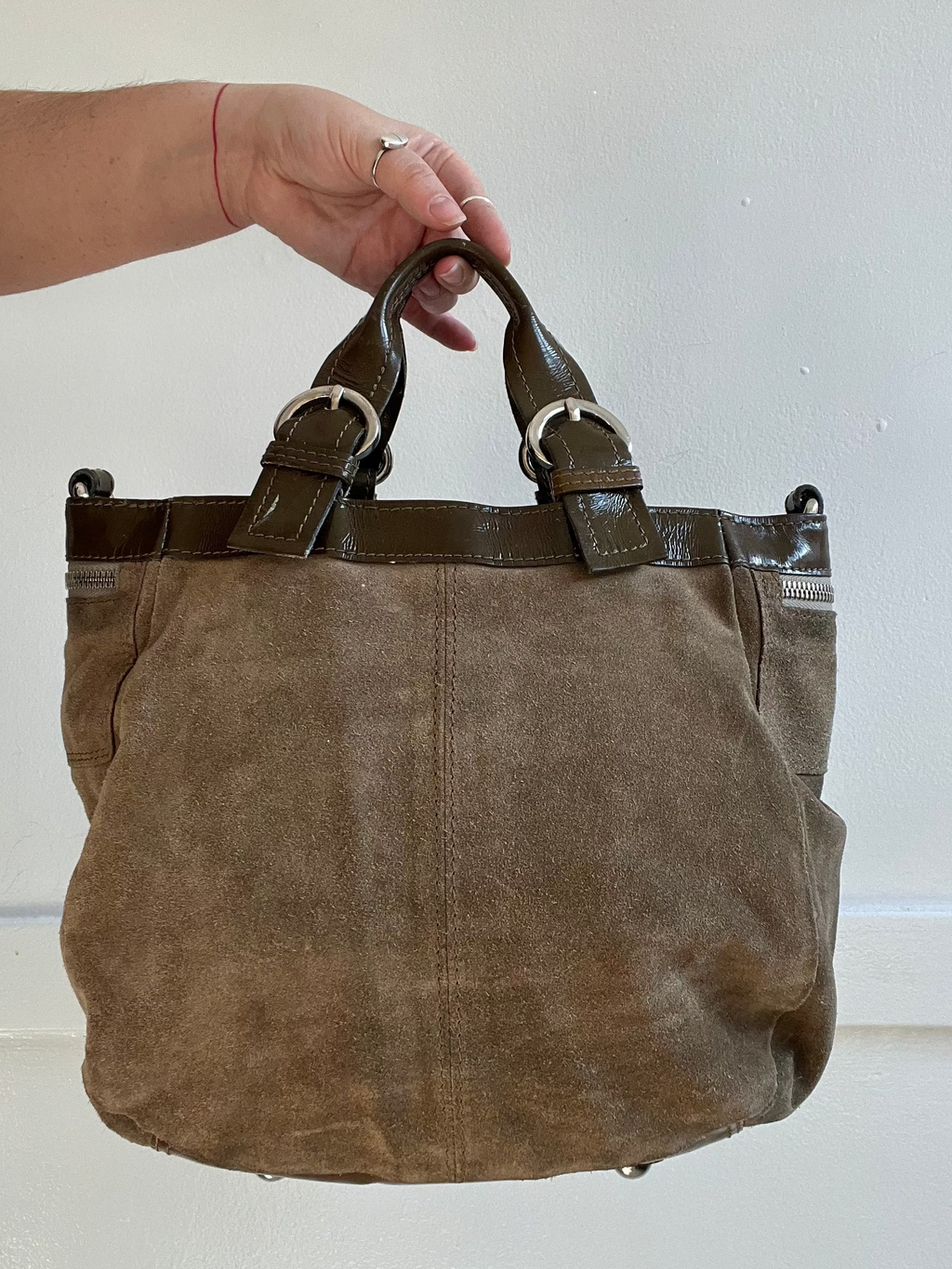 Vintage Italian Designer Suede Hand Bag