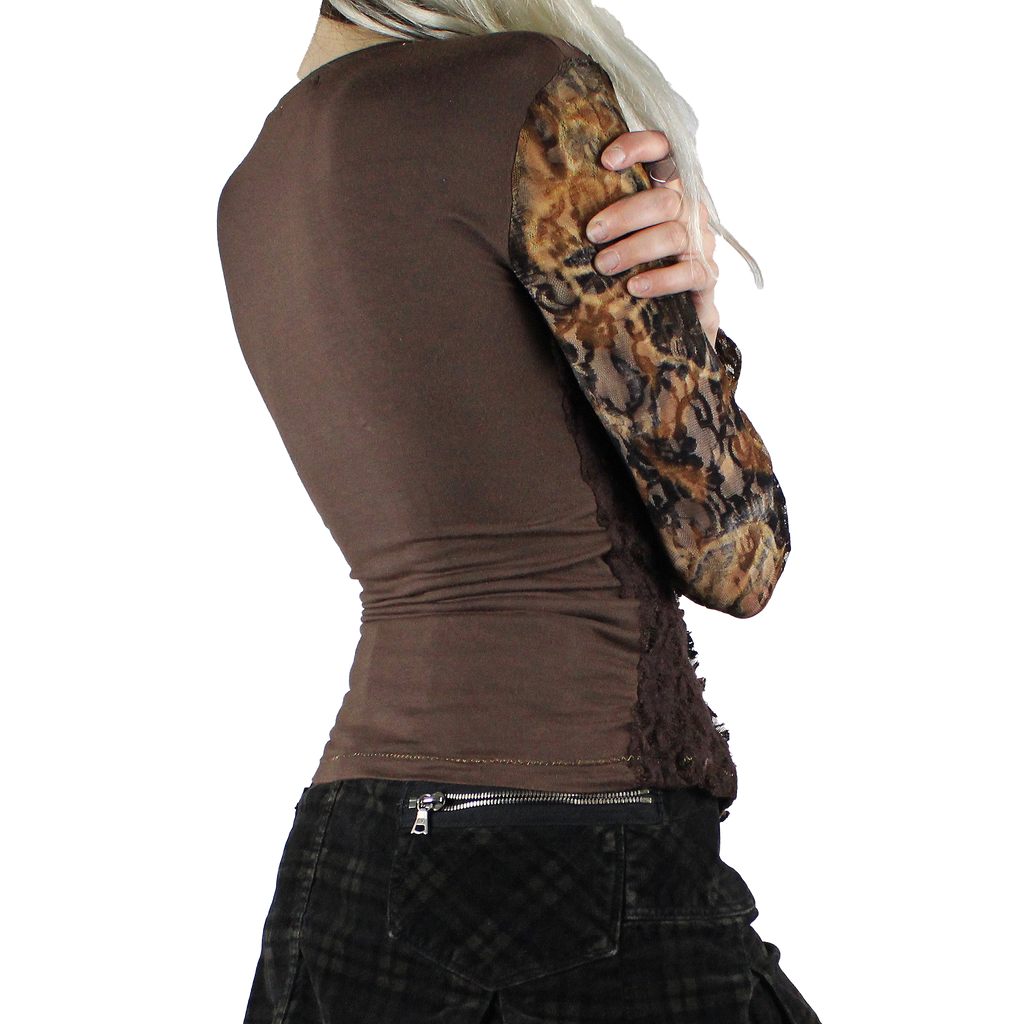 Italian Vintage Lace / Mesh Top (XS/S)