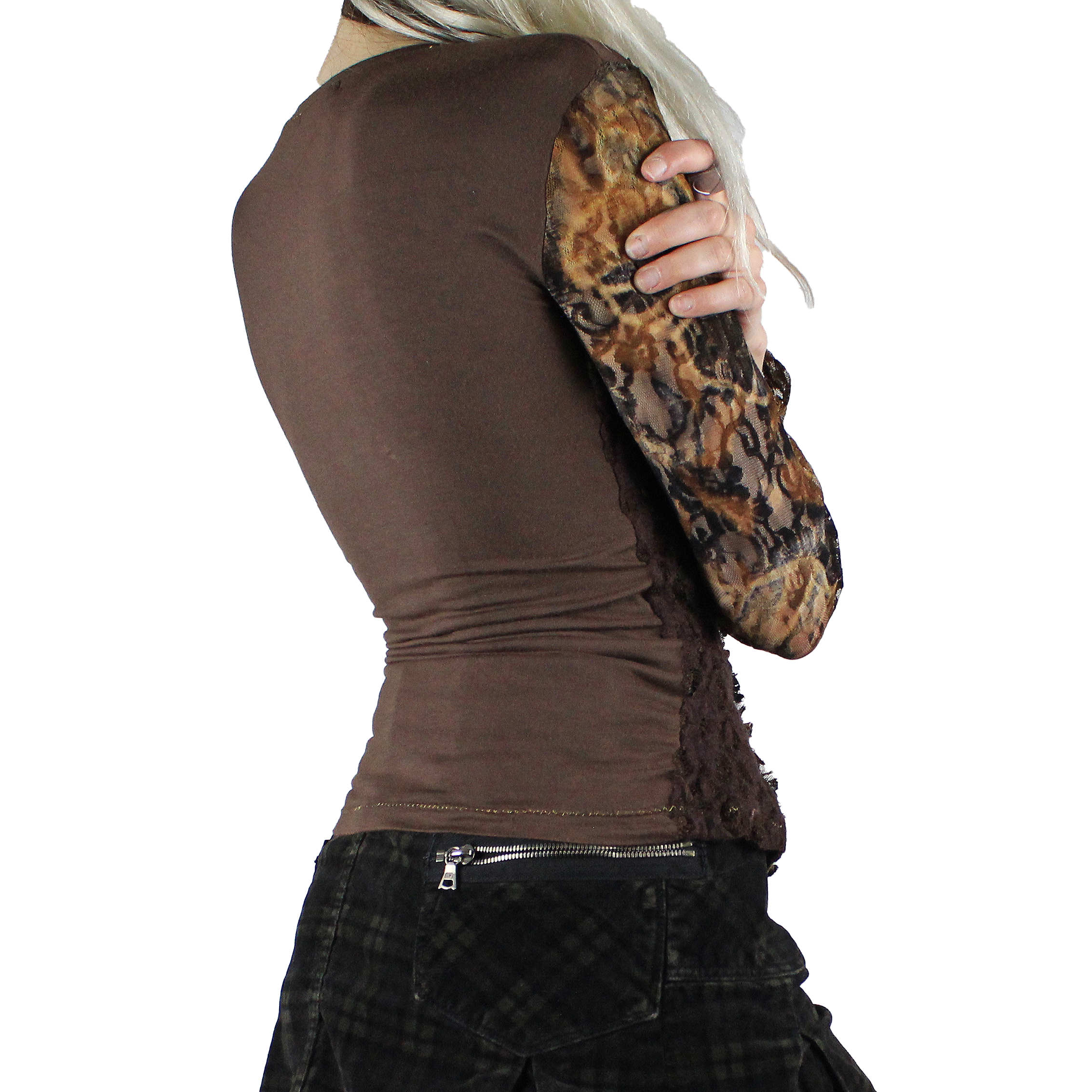 Italian Vintage Lace / Mesh Top (XS/S)