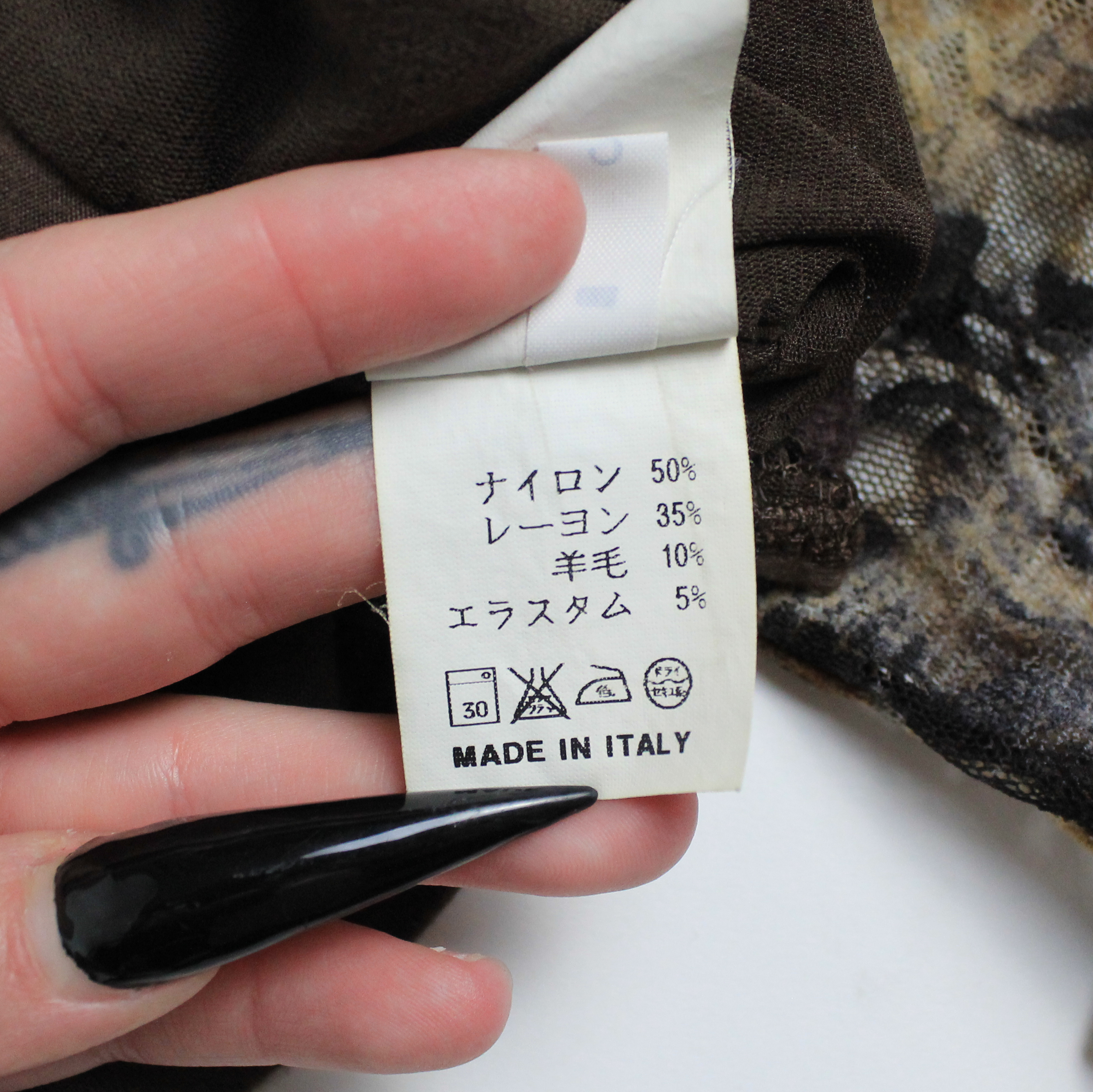 Italian Vintage Lace / Mesh Top (XS/S)