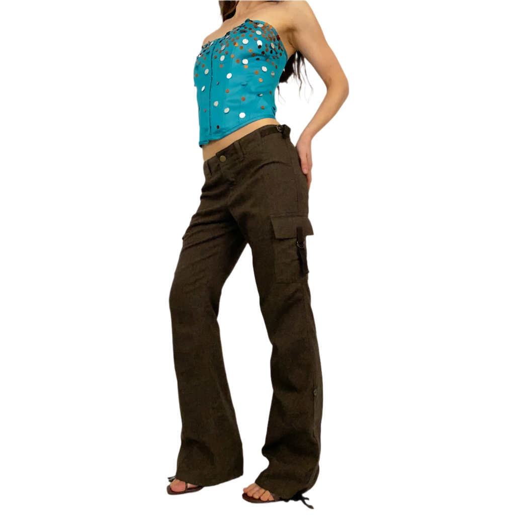 Chocolate Wool Cargo Pants (XS)