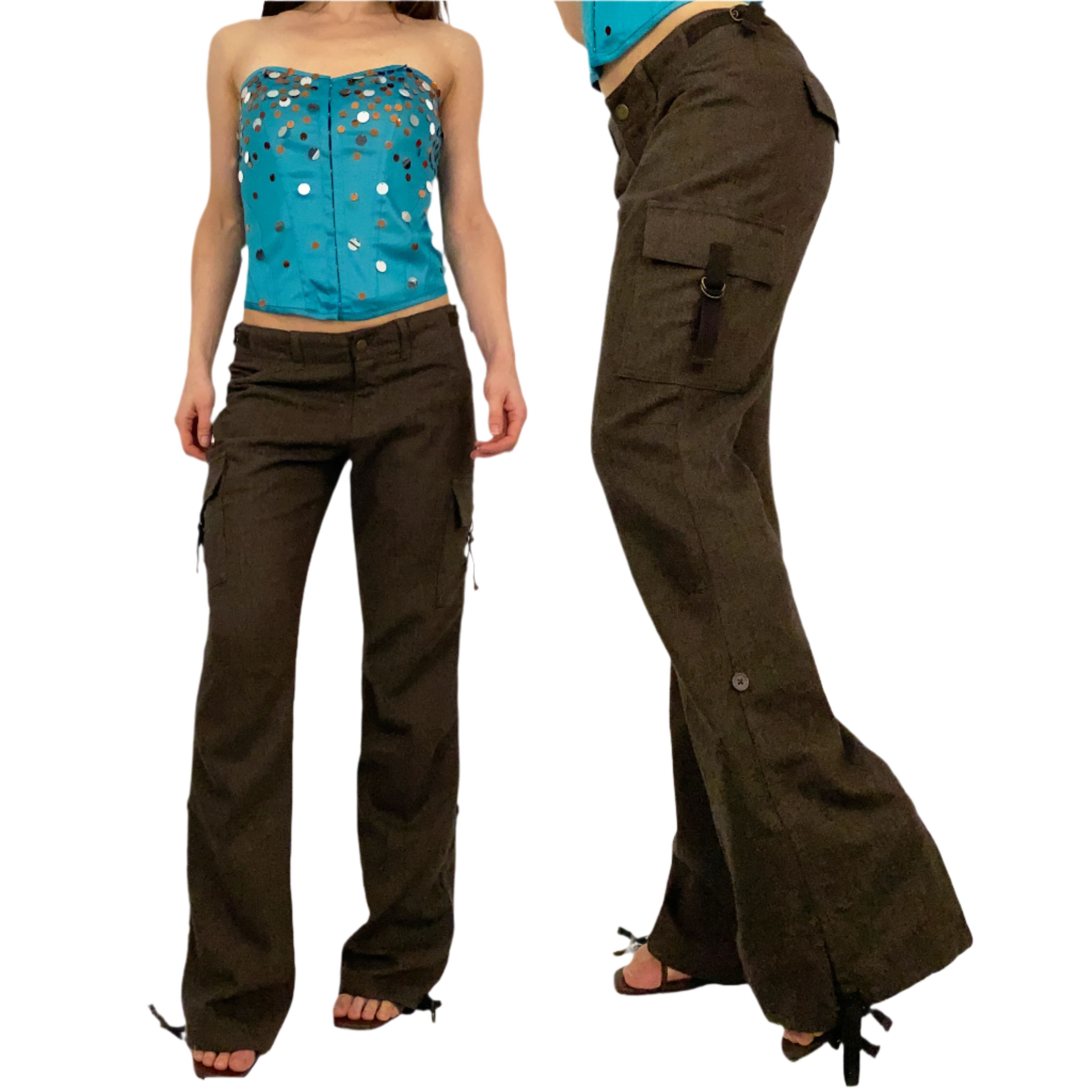 Chocolate Wool Cargo Pants (XS)