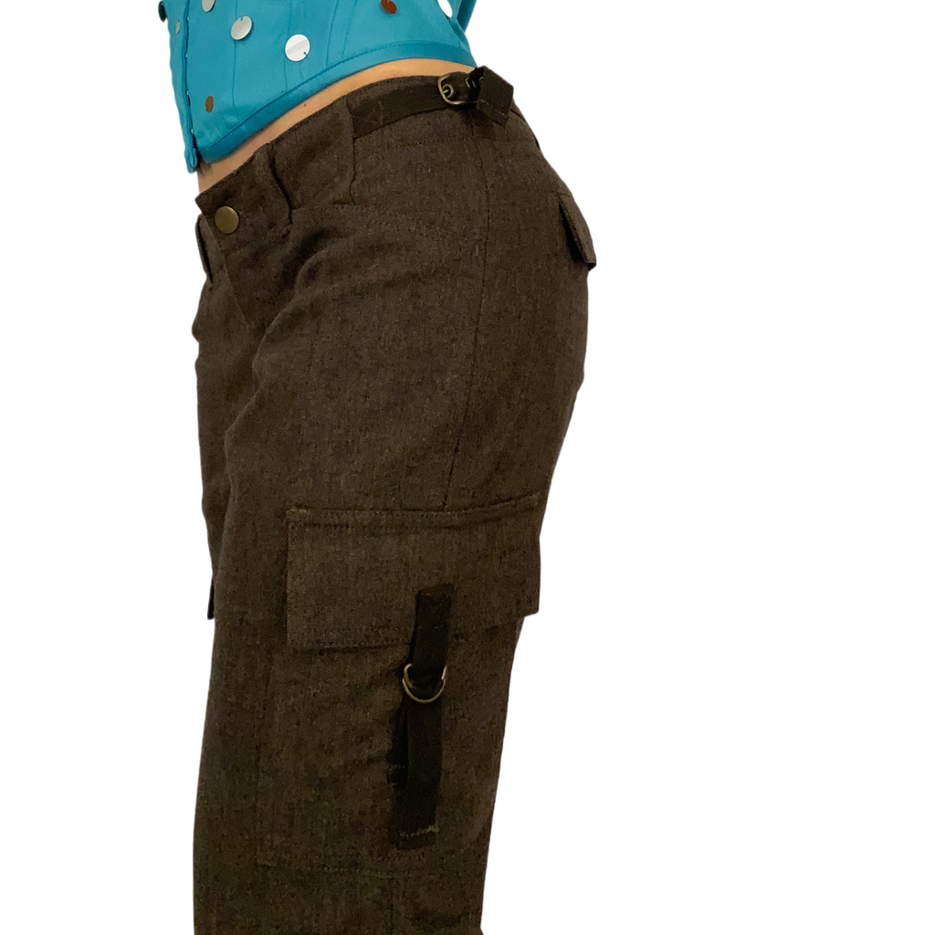 Chocolate Wool Cargo Pants (XS)