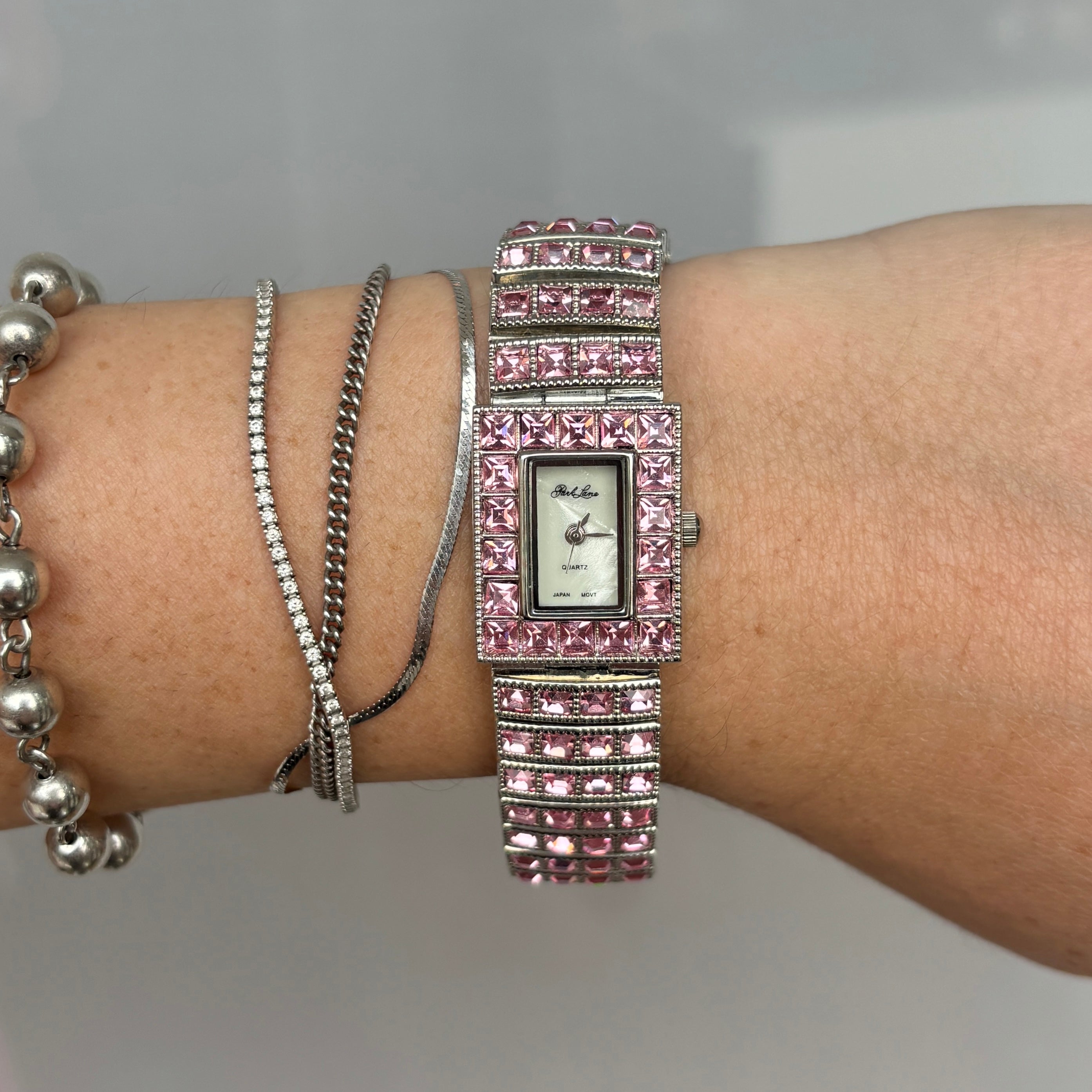 Y2K Pink Gem Bracelet Watch