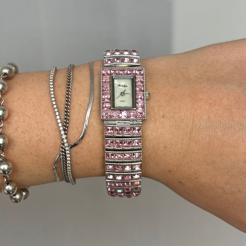 Y2K Pink Gem Bracelet Watch
