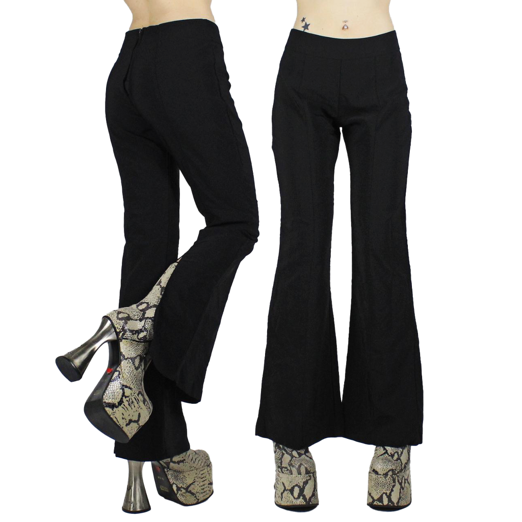 Y2K Slit Black Flares (S)