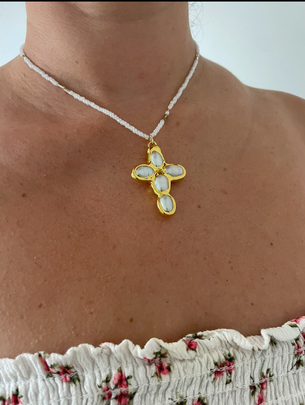 Pearl Cross Necklace
